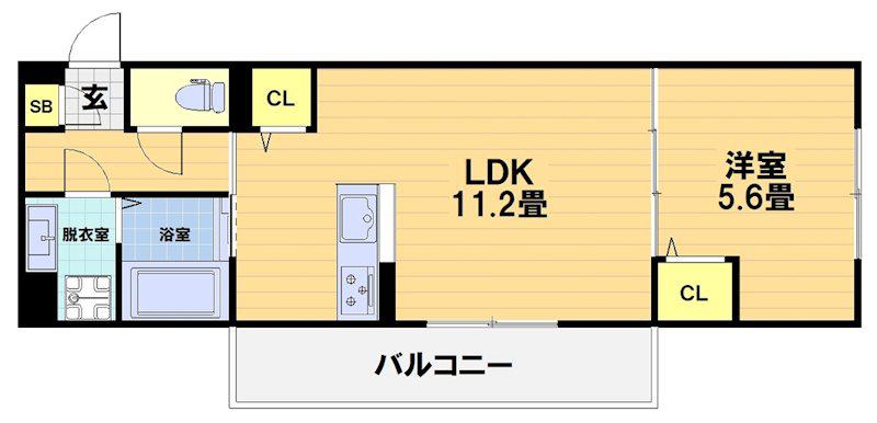 フルールII(1LDK/1階)の間取り写真