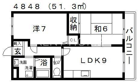 AVERE(2LDK/4階)の間取り写真