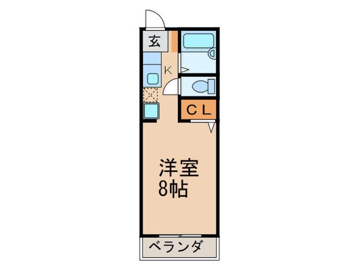 コーポひまわり(1K/1階)の間取り写真