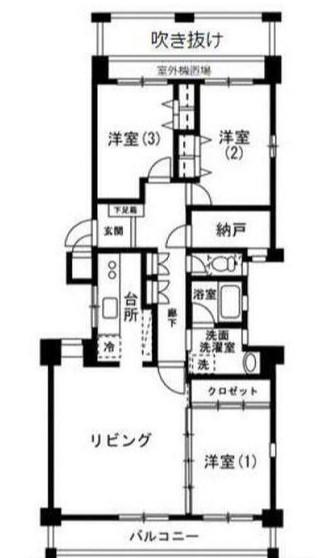 KENEDIX浦和元町A棟(3LDK/3階)の間取り写真