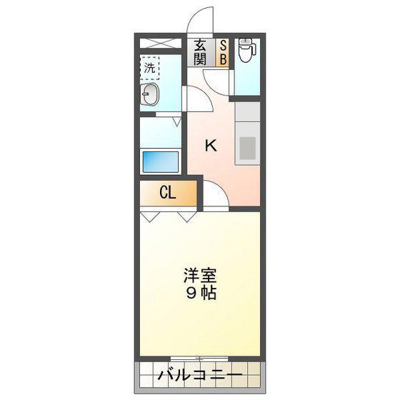 セントラル(1K/1階)の間取り写真