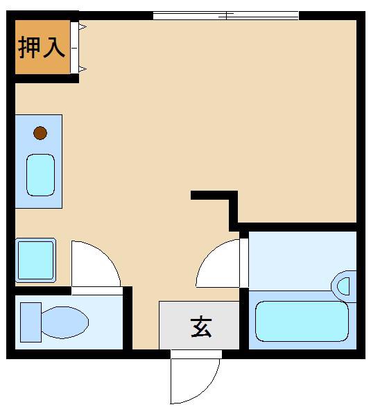 マスターズ西長洲(ワンルーム/2階)の間取り写真