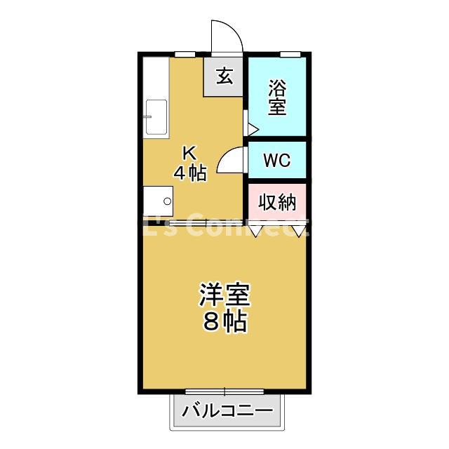 サンライフ川平(1K/2階)の間取り写真