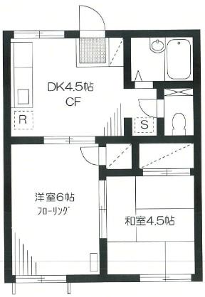 ハイツコスモス(2DK/2階)の間取り写真