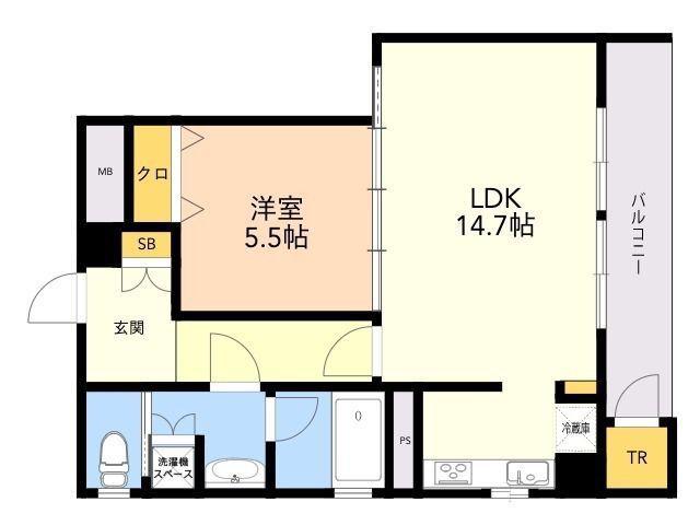 KNアビテ(1LDK/5階)の間取り写真