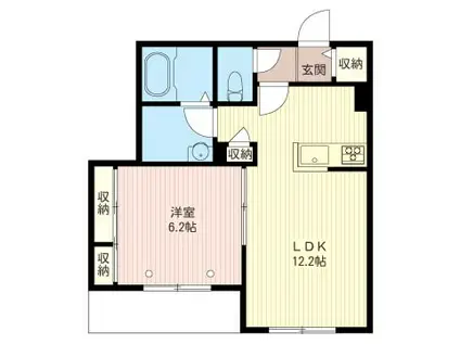 カノンツインガーデンS(1LDK/3階)の間取り写真