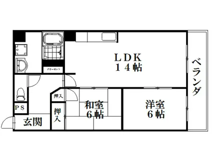 サンコート吉野(2LDK/5階)の間取り写真