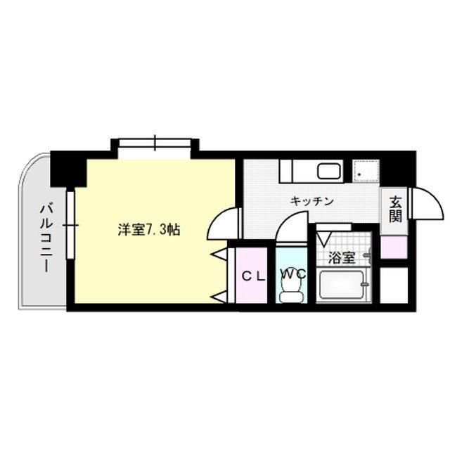 アルメリア白木原(1K/10階)の間取り写真
