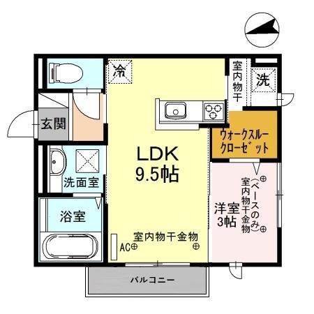 ツインヴィラ増泉(1LDK/1階)の間取り写真