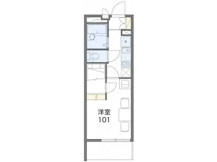 東希望が丘(1K/1階)の間取り写真