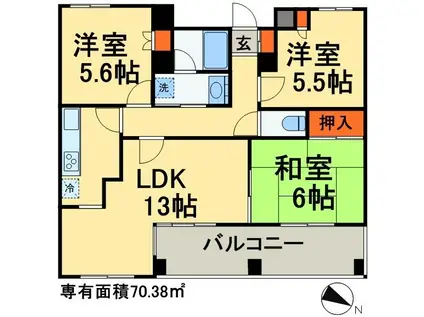 パティオス8番街(3LDK/4階)の間取り写真