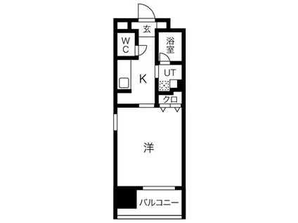 HANANOKI RISE(1K/3階)の間取り写真