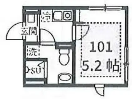 ザ・ルームス羽田(1K/1階)の間取り写真