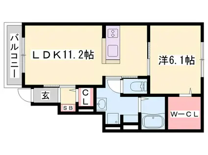 メゾンオーブI(1LDK/1階)の間取り写真