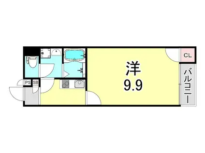 クレイノクリエイト仁川(1K/1階)の間取り写真