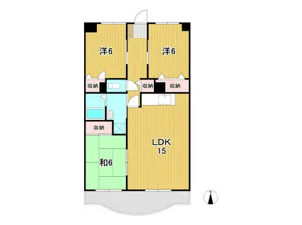 コーポあけぼの台(3LDK/3階)の間取り写真