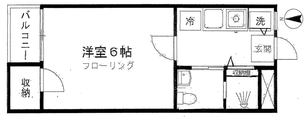 ハイツ東陽(1K/3階)の間取り写真