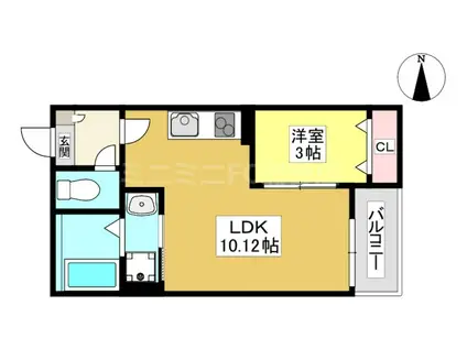 JACK HISHIIKE I(1LDK/2階)の間取り写真