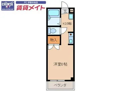 メゾンクレール(ワンルーム/1階)の間取り写真