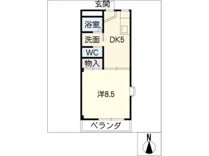 ハイツ樹(1DK/1階)の間取り写真