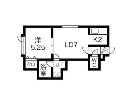 フロルドゥコルザII(1LDK/2階)の間取り写真