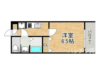 ラ シャルール千成(1K/1階)の間取り写真