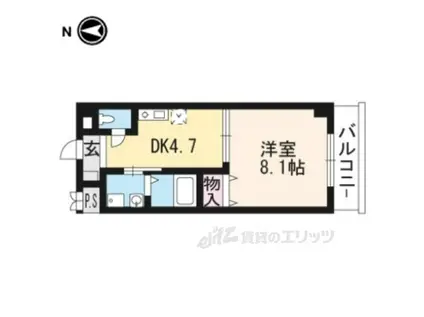 レクサス深草1号館(1DK/1階)の間取り写真
