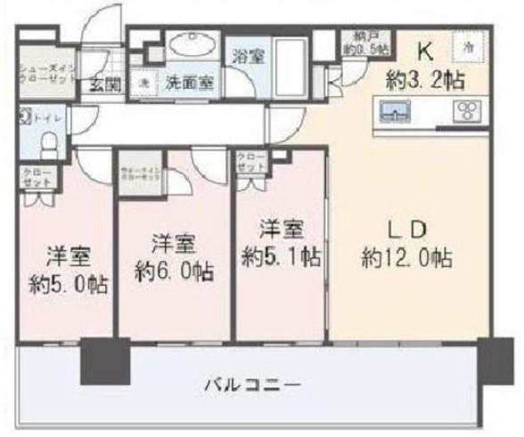 シティタワーズ東京ベイ セントラルタワー(3LDK/17階)の間取り写真