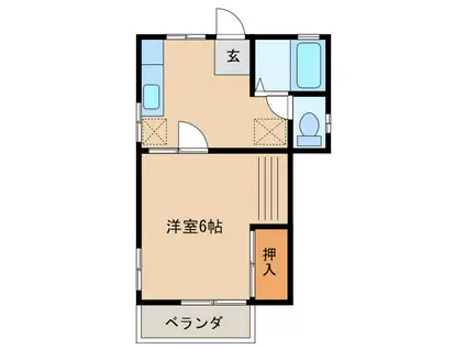 月出里ハイツ(1K/2階)の間取り写真