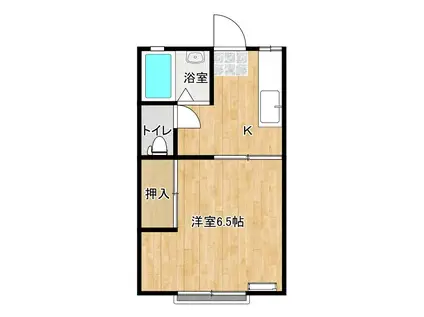 ホワイトヴィラ(1K/2階)の間取り写真