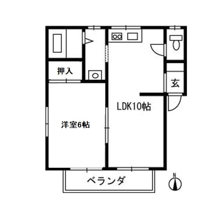 パークサイド(1LDK/1階)の間取り写真