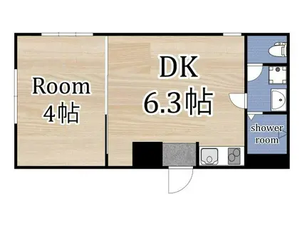 ラムールすみれ(1DK/2階)の間取り写真