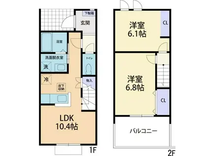 LUPINUS(2LDK/1階)の間取り写真