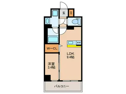 ルーチェ・M(1LDK/4階)の間取り写真