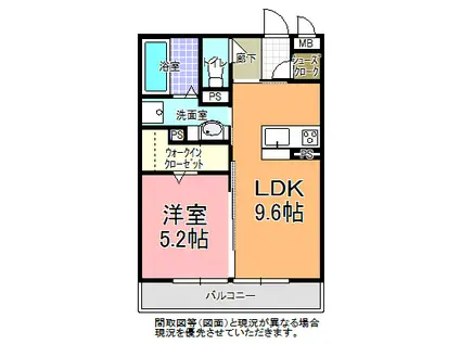 D-FRONT(1LDK/3階)の間取り写真