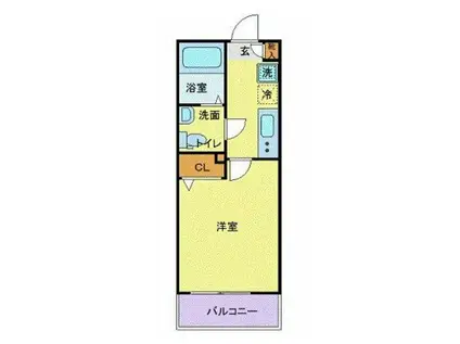 シティスパイア西新宿(1K/3階)の間取り写真