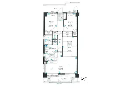 エンゼルハイム垂水(3LDK/4階)の間取り写真