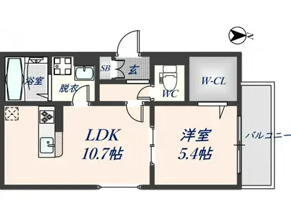 NUKATA COLN NORD(1LDK/1階)の間取り写真