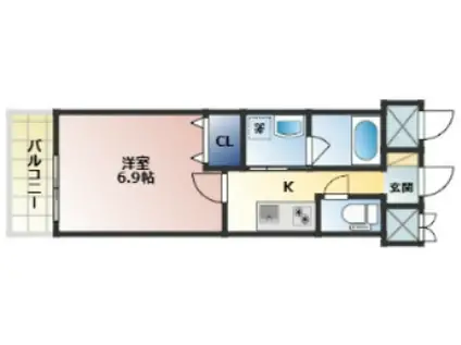 RITA-I(1K/3階)の間取り写真
