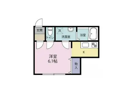 エルバード石川町(1K/2階)の間取り写真