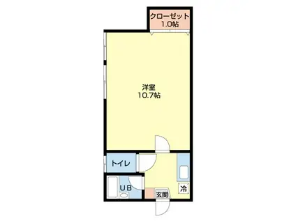 ハイムふじみ(1K/1階)の間取り写真