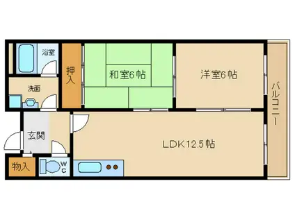 パレス中もず(2LDK/2階)の間取り写真