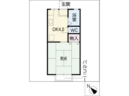 SUNCITY8(1DK/1階)の間取り写真