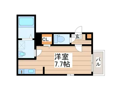 MOMORIE八乙女(ワンルーム/2階)の間取り写真