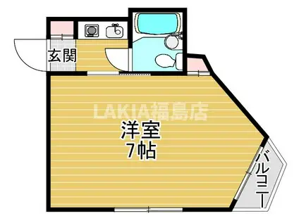 ビブレ佐々木(1K/3階)の間取り写真