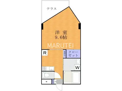 諏訪ベルウッドコート(1K/1階)の間取り写真