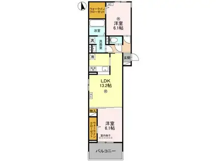 メゾン・ド・プティエル今津(2LDK/3階)の間取り写真