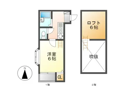 エムケート桜山(1K/1階)の間取り写真
