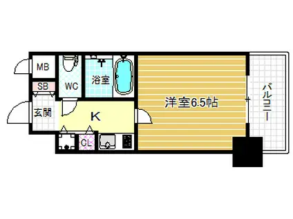 リーガル北梅田(1K/7階)の間取り写真