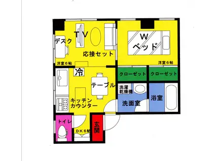 TBKマンション家電き物件(1LDK/2階)の間取り写真